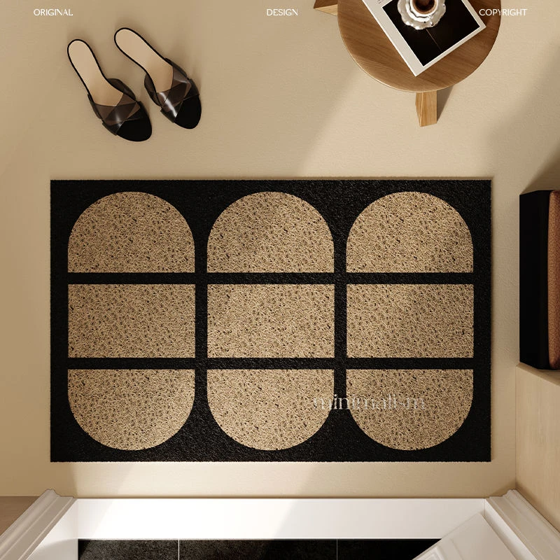 几何丝圈入户地垫进门口防滑除尘蹭土脚垫玄关家用可裁剪地垫子