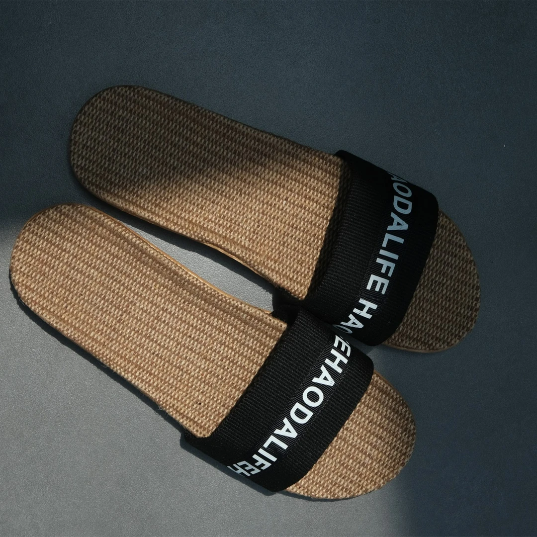 昊达自防滑亚麻拖鞋HD6235