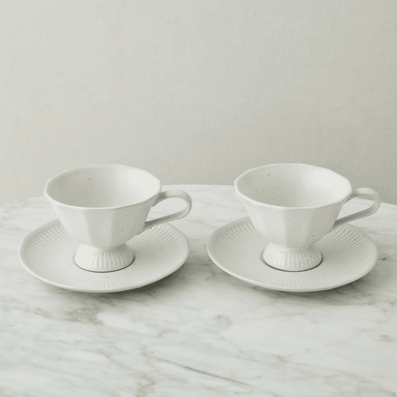 CenttiHome 韩国进口odense餐具 陶瓷 复古 咖啡杯 茶杯 白色