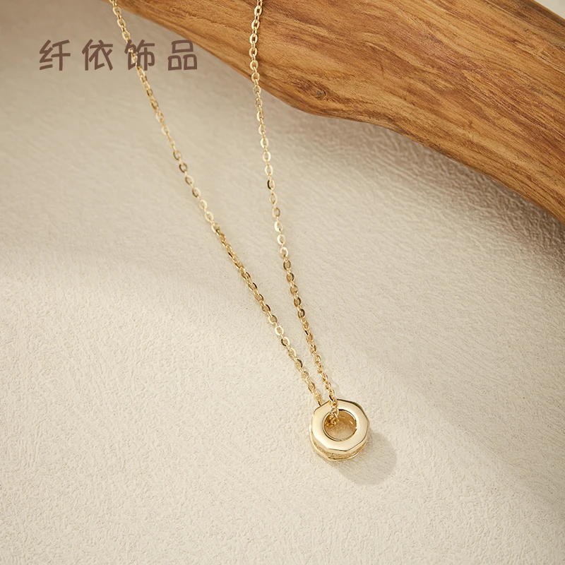 坠链均925银合成锆石 纤依Oflye微镶锆石925项链气质轻奢简约镶嵌