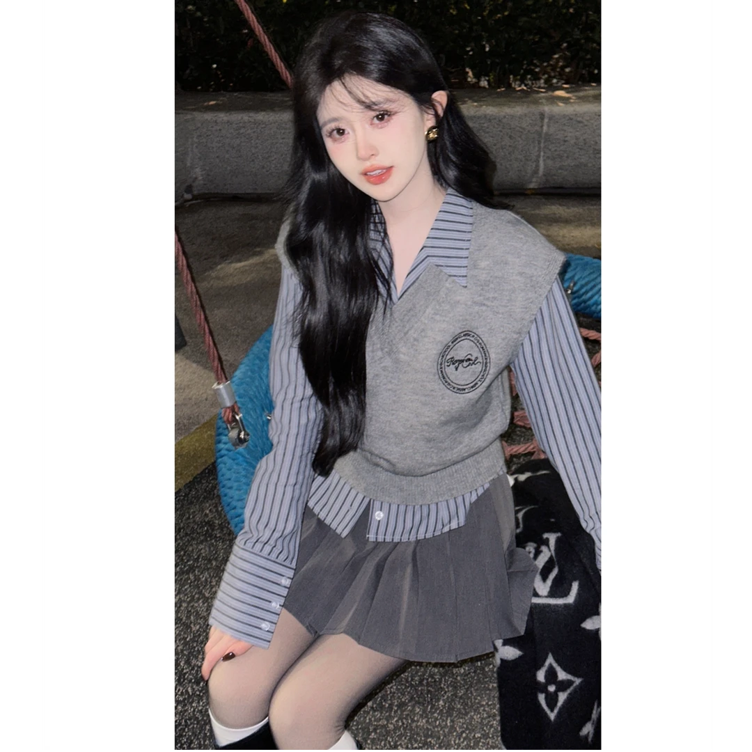 欣儿优选●圣德学院Q3TZ1175上衣套装秋季学院风百搭