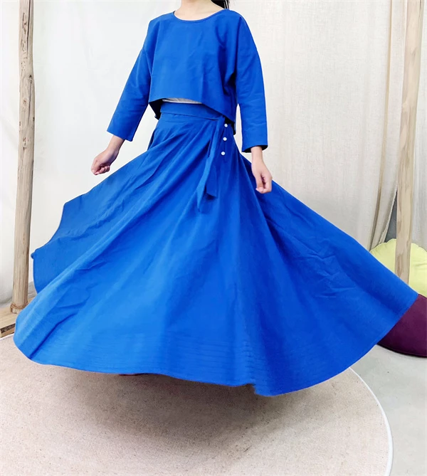 【苏菲旋转裙 半裙】大摆裙中国风高腰民族风复古显瘦显高长款