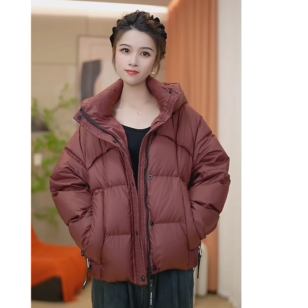 年末宠粉血亏福利 柔软泡芙感 宽松连帽羽绒服女休闲时尚