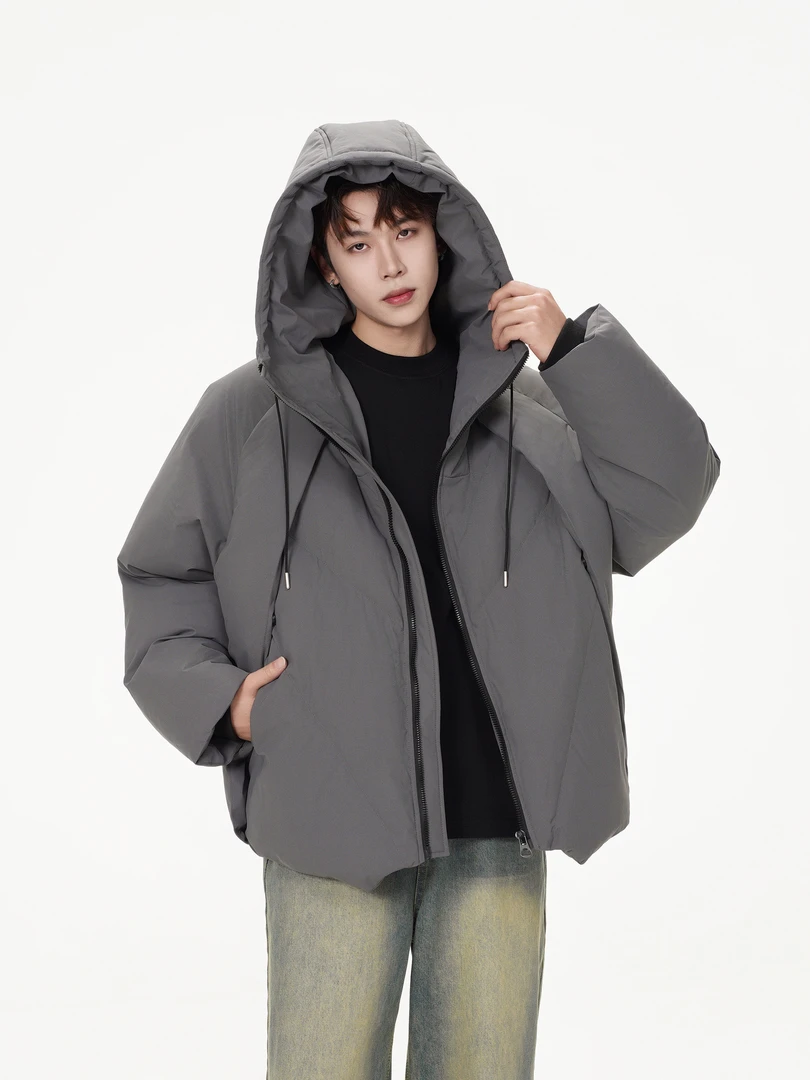 得池studio连帽解构棉服外套男美式设计感宽松加厚面包服棉衣袄