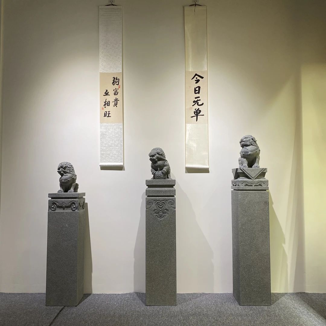青石狮子拴马柱.展厅.中式庭院.枯山水公园造景.摆件工艺品手工