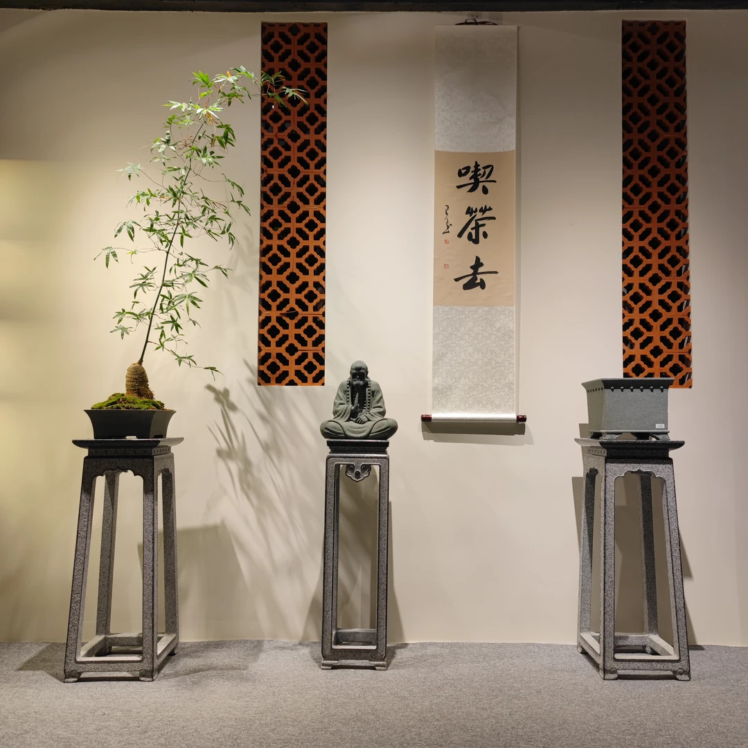 花架中式 家居装饰摆件 置物架子 客厅落地盆景架新中式家用雕刻