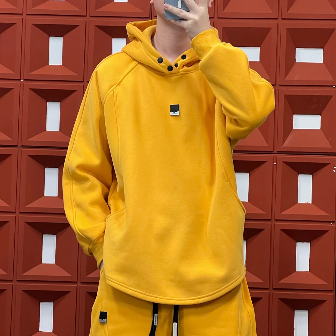 2024HKNB【加绒加厚】多色立裁结构拼接时尚休闲轻潮连帽卫衣