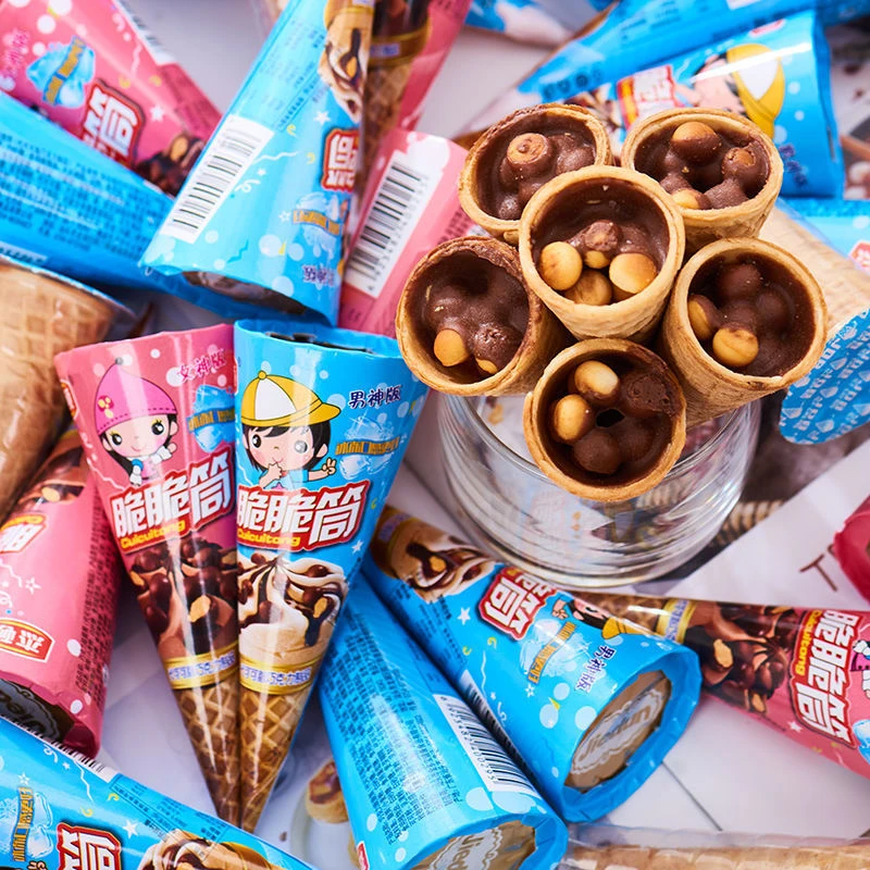 杰顿巧克力脆筒夹心脆皮饼干冰淇淋造型甜蛋筒儿童