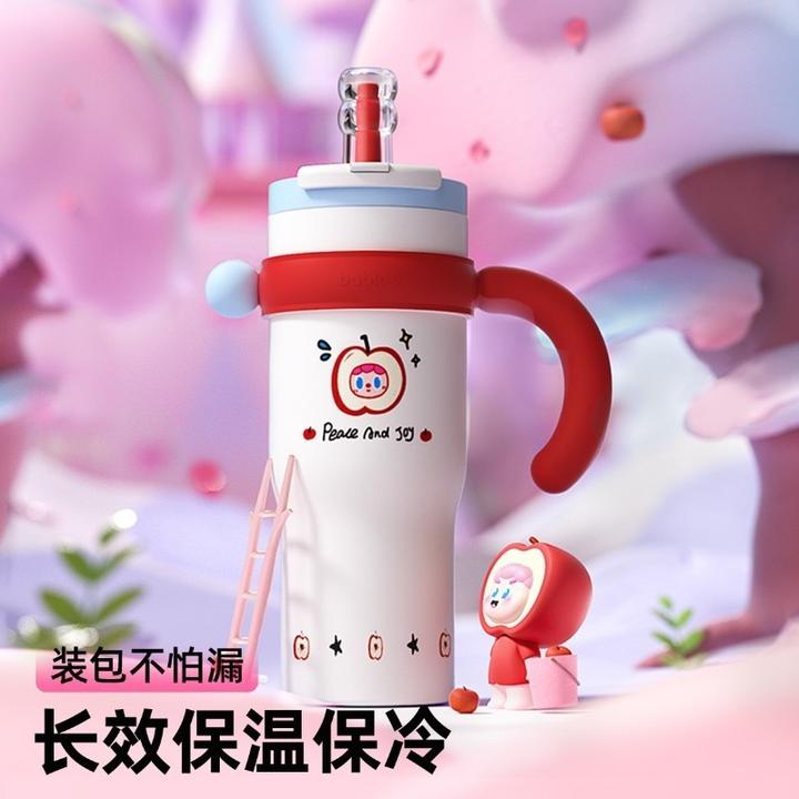 bablov巨无霸吸管保温杯大容量水杯女吨吨大水壶陶瓷保冷冰霸杯子