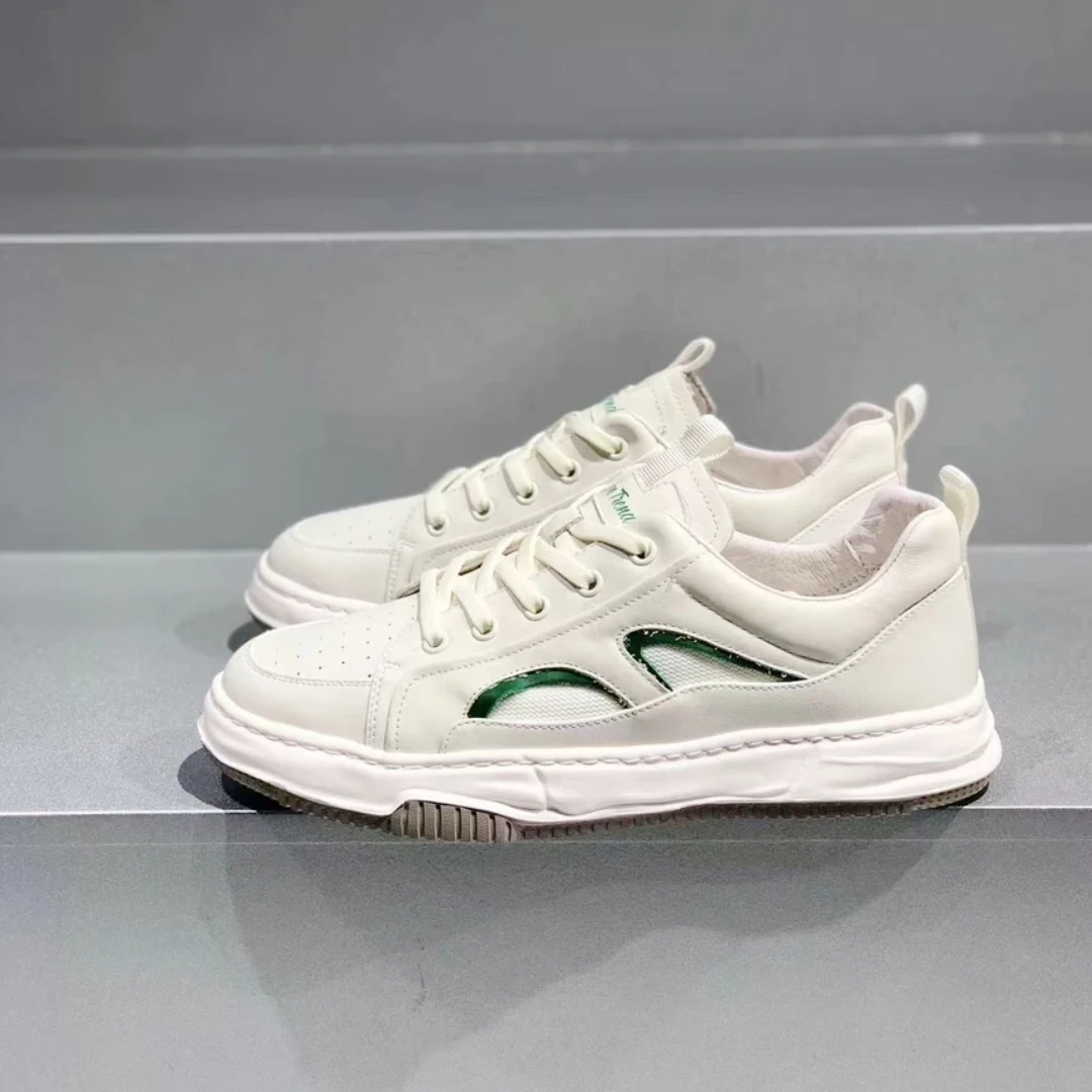 2024男士高品质潮流板鞋休闲时尚透气真皮白板鞋3170