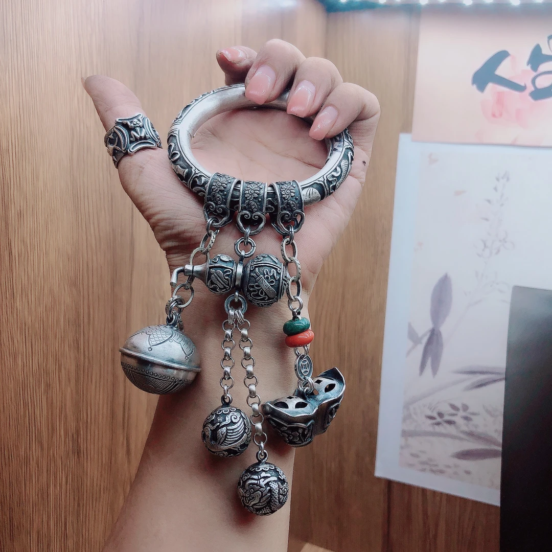 足银手镯 手链时尚百搭纯手工民族风