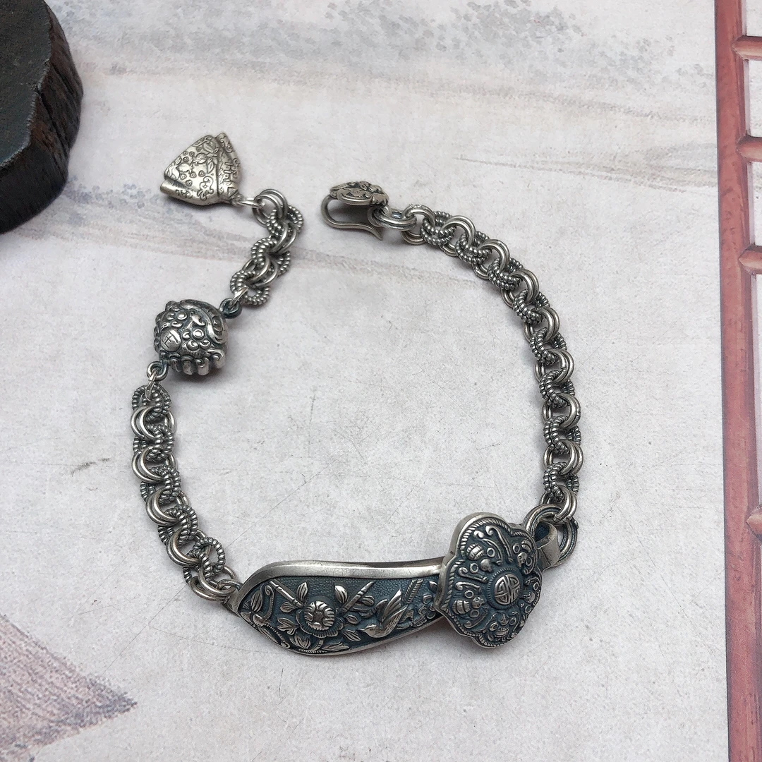 925银脚链 英英手工银坊银脚链