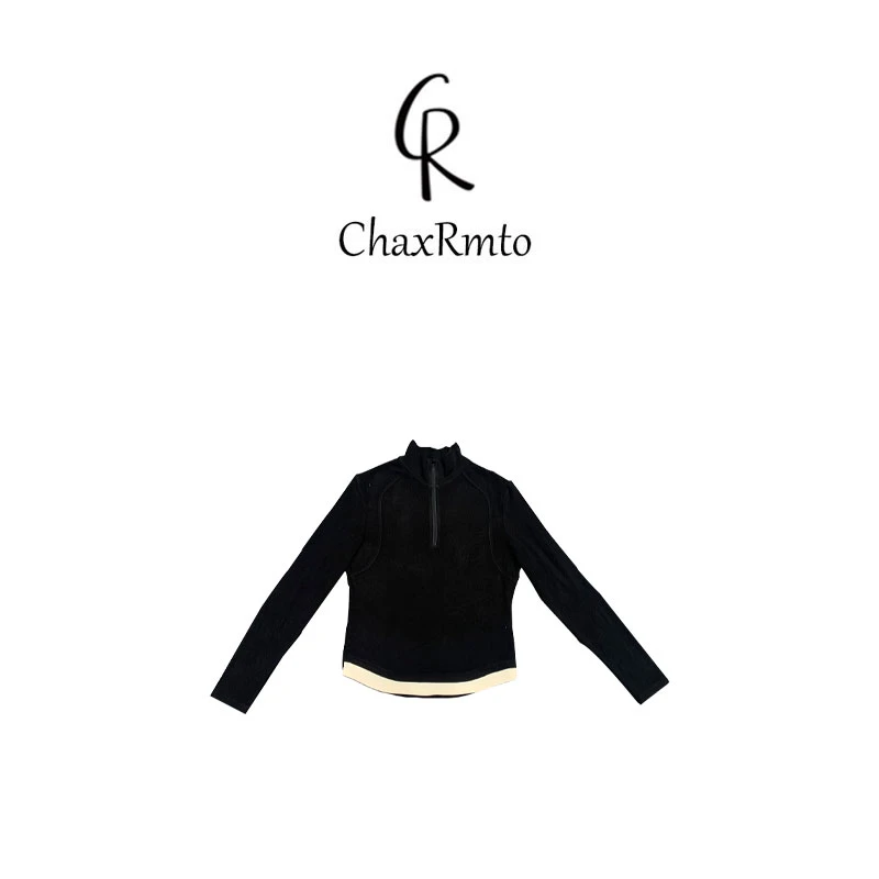 ChaxRmto 25秋冬百搭半拉链长袖通勤气质打底衫 斯斯SC1C2627