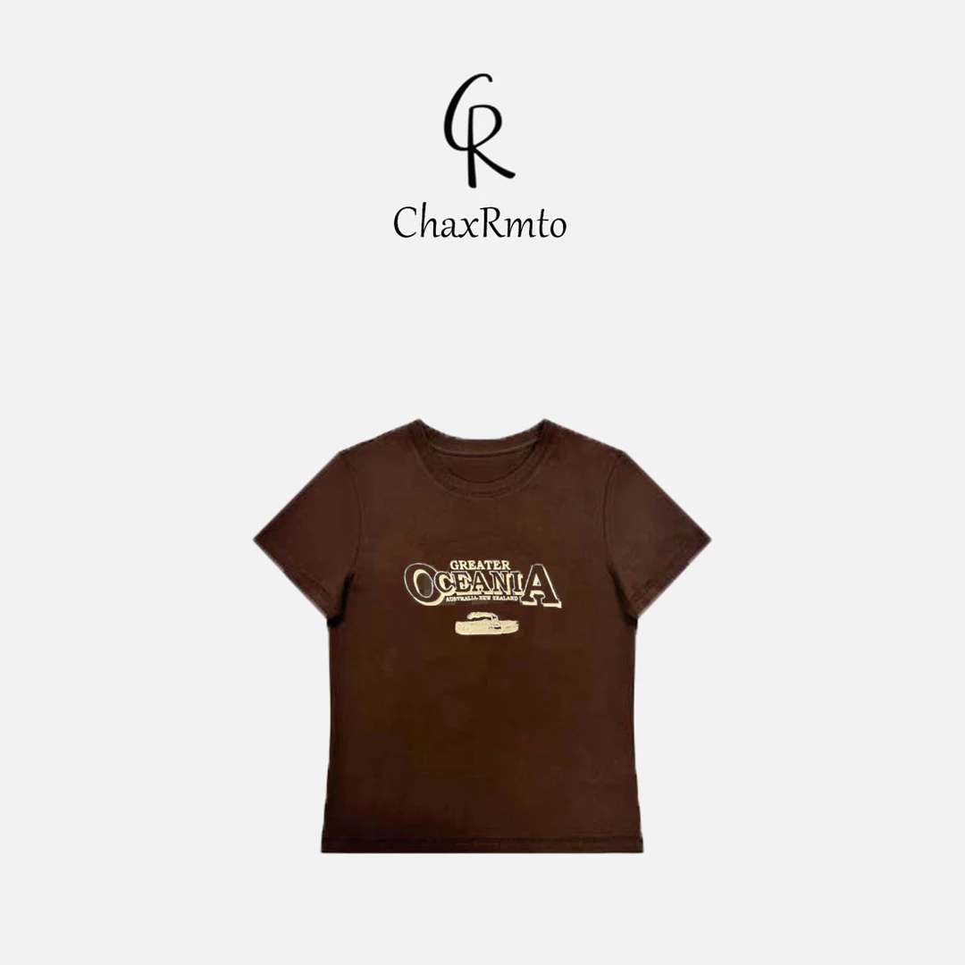 ChaxRmto 夏季印花圆领休闲简约显瘦百搭短袖T恤上衣 SC1A0302