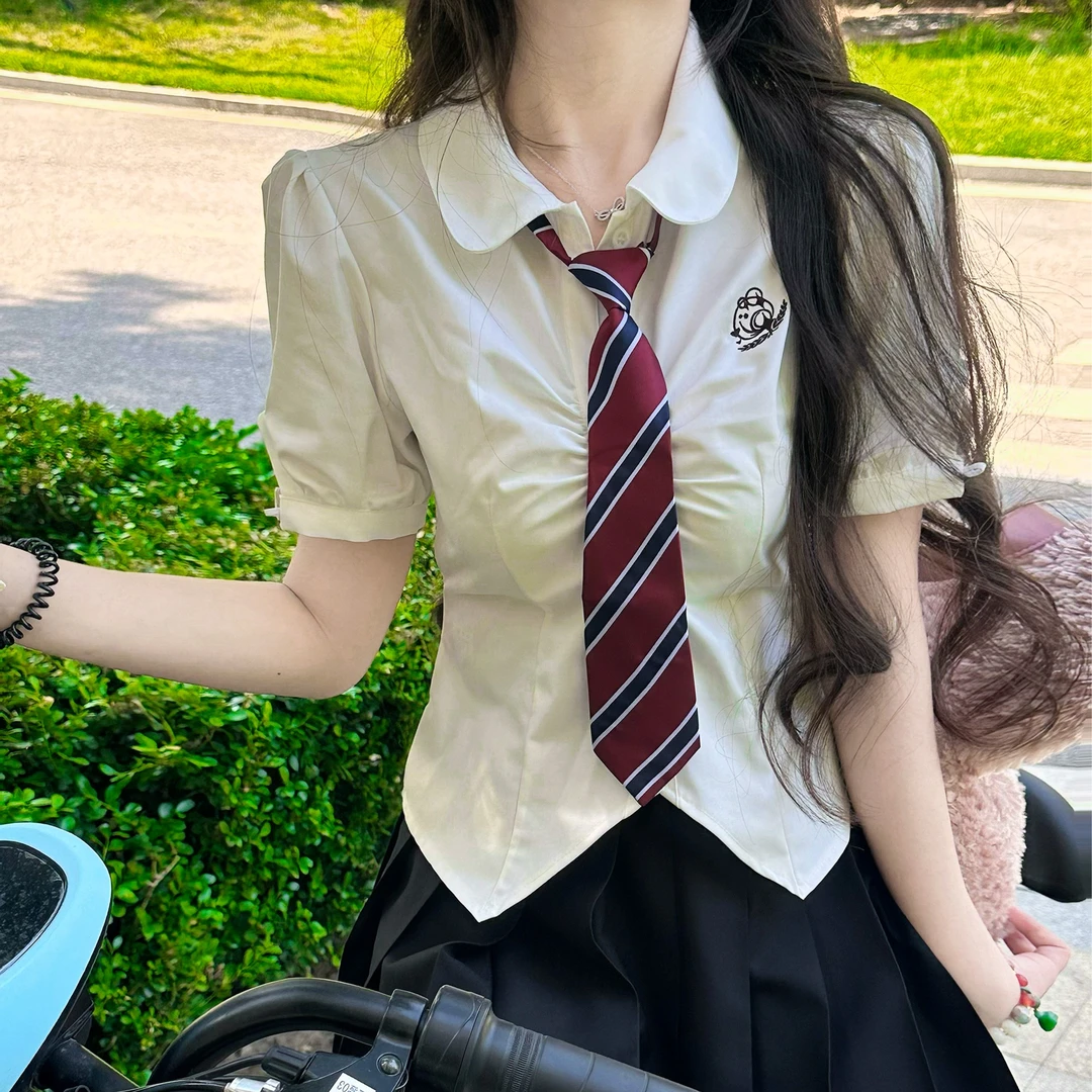 【羽姬】收腰衬衫香草圆子原创正品JK制服上衣短袖套装jk纯欲风