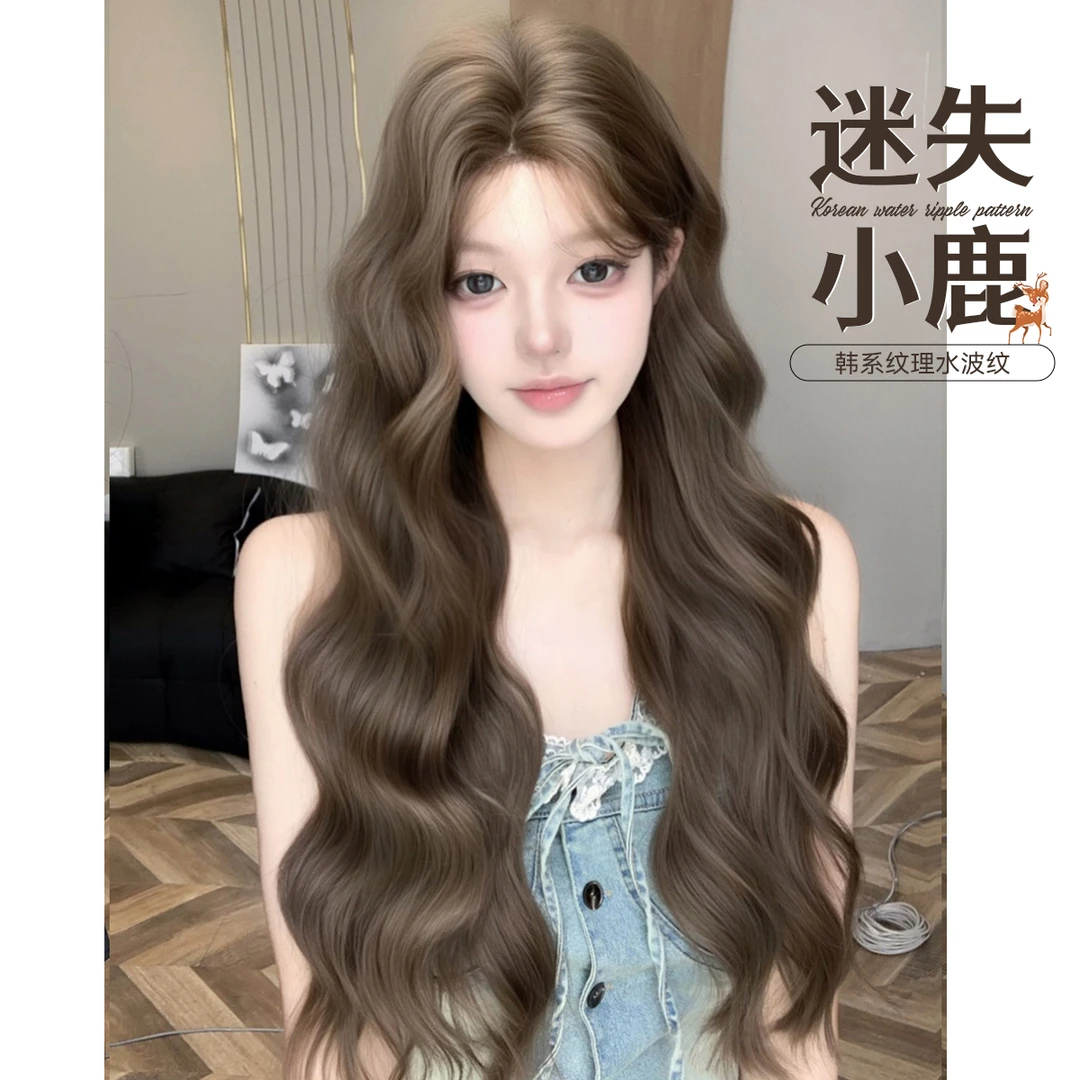 束朵假发女长卷发轻薄前蕾丝全头套假发网红时尚大波浪