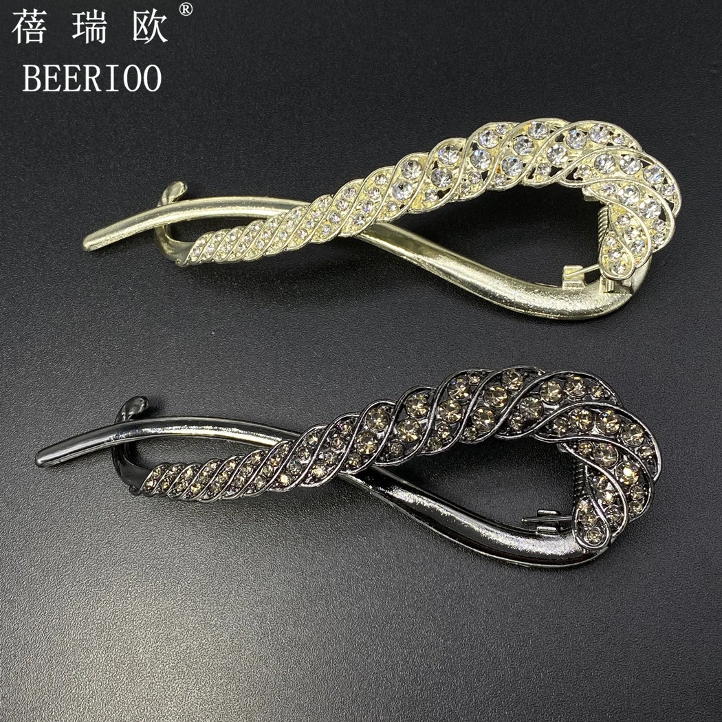 2023新款鸿羽翩翩小众雅黑色气质羽毛扭扭夹