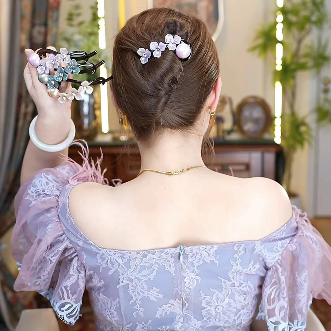 【伊伊专属】气质扭扭夹女后脑勺高级感花朵发夹一字夹ins风发饰
