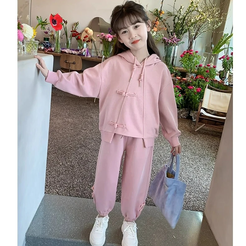 女童秋季国风2024新款套装儿童洋气时尚休闲小中大童女孩韩运动装