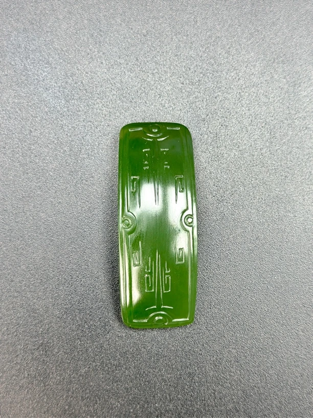 【俄料】和田玉碧玉老坑阳绿菠菜绿 手牌