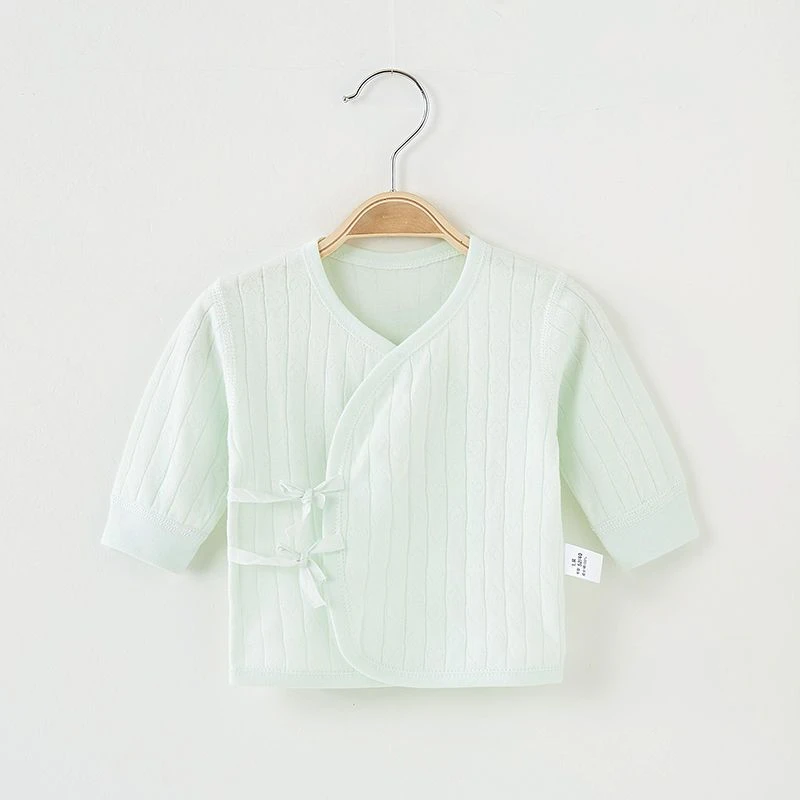 新生儿上衣单件纯棉春秋男初生儿长袖打底秋衣0-3个月女婴儿内衣