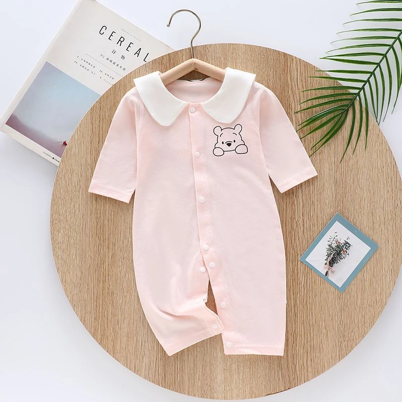 【品质童装】婴儿连体衣夏季薄款纯棉长袖春夏装男女宝宝空调服