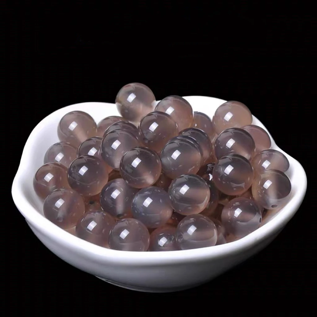 天然烟紫帝王紫7A玛瑙玉髓散珠手串手链念珠108粒配珠腰珠顶珠