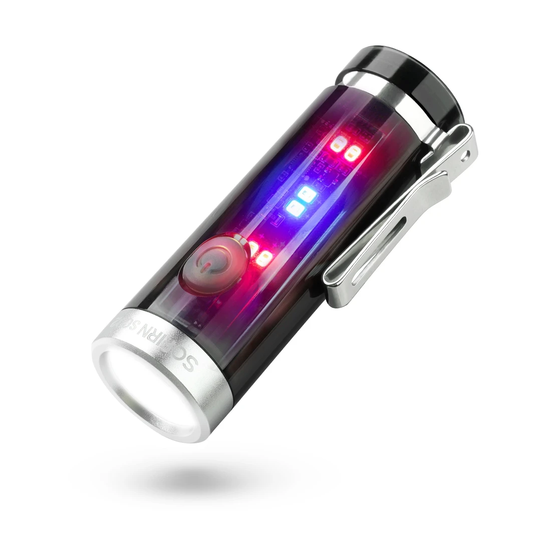 索菲恩SC02迷你手电筒高显色户外便携照明灯C口直充透明机身小巧