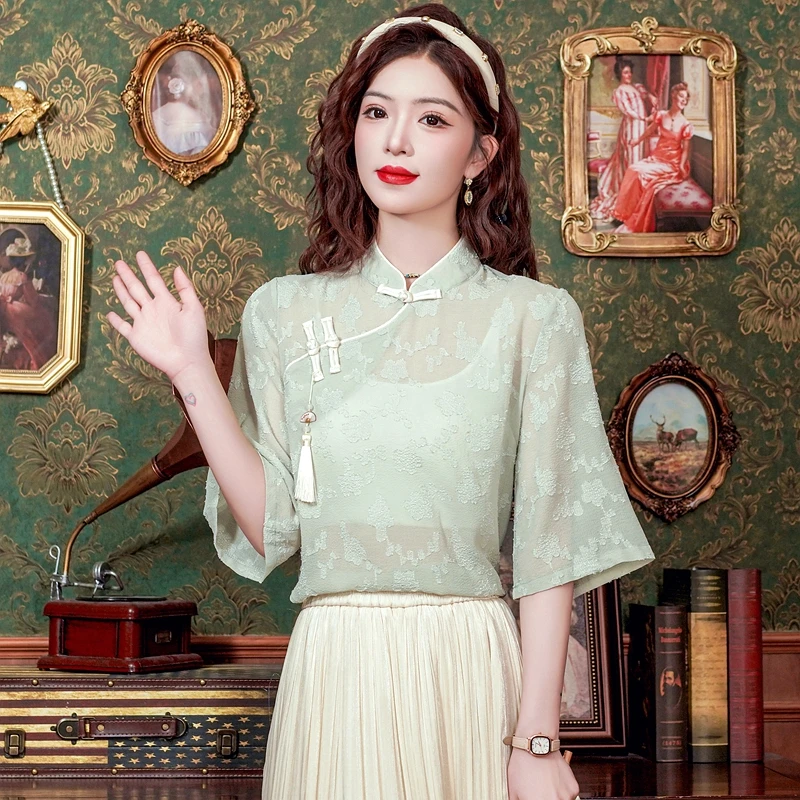 日常夏新中式长款初中学生气质小个子改良旗袍年轻款显高轻汉服