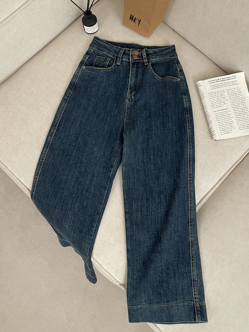 大妍【瘦瘦裤】小个子秋装简约百搭显瘦高腰休闲九分牛仔裤9102