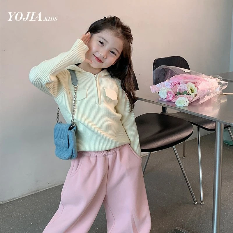女童毛衣冬装童装2025新款洋气时髦儿童针织衫秋冬内搭女孩打底衫