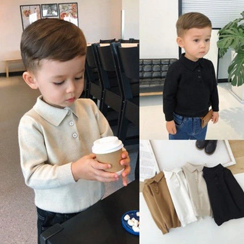 童装2025男宝宝秋冬装儿童毛衣小童翻领打底衫洋气百搭男童针织衫