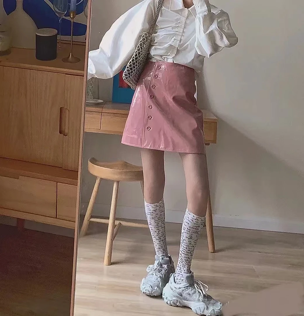 NN3447-时尚女装半身裙显瘦高腰百搭夏季小众ins