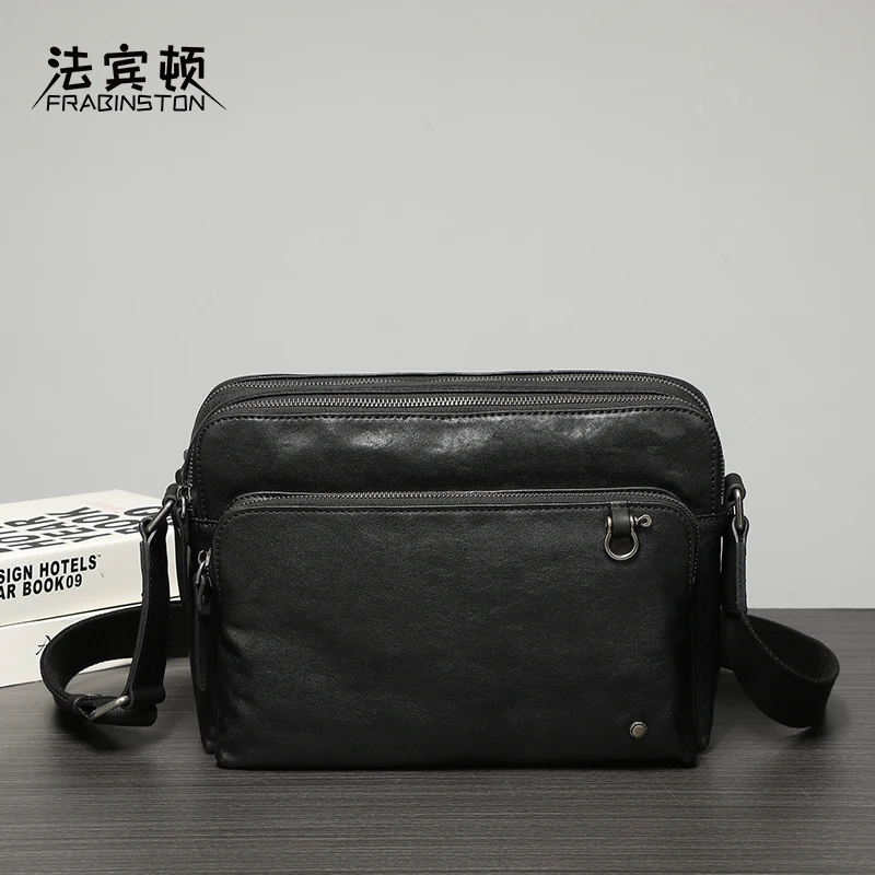 法宾顿男士单肩包真皮休闲包商务随身包大容量男士包包时尚斜挎包