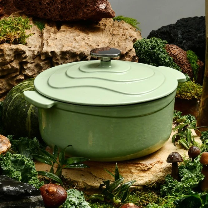 【达人专属】归禾器珐琅锅22/24汤锅电磁炉燃气通用铸铁微压炖煮锅