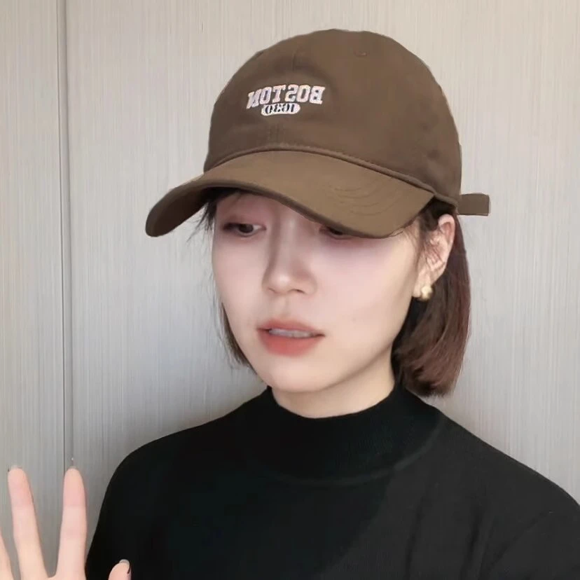造型帽子一体棒球帽加宽帽檐大头围显脸小女短发逼真新款爆款自然