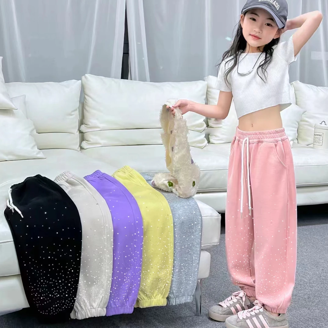 女童卫裤春秋款百搭宽松束脚休闲裤2024新款儿童加绒长裤洋气裤子