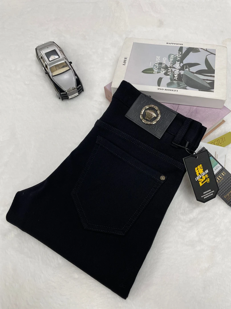 S-01# 秋冬季新款男士欧货轻奢中高腰小直筒弹力黑灰色修身牛仔裤