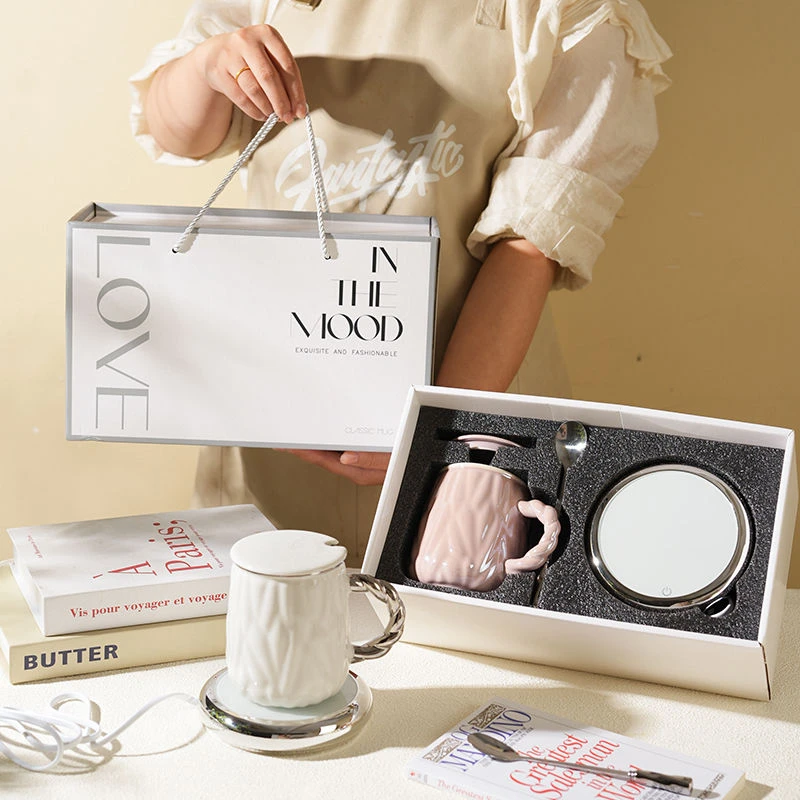 舍里恒温杯礼盒装咖啡杯情侣送礼伴手礼杯子暖暖杯马克杯加热水杯