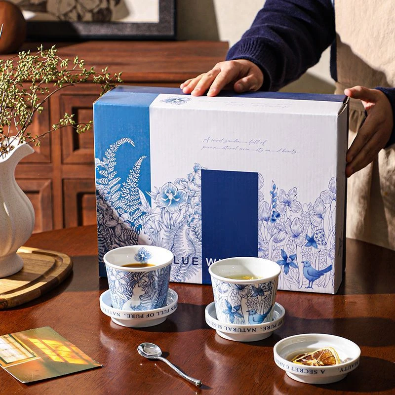 舍里中式陶瓷咖啡杯碟套装高档精致杯子结婚新婚礼物伴手礼马克杯
