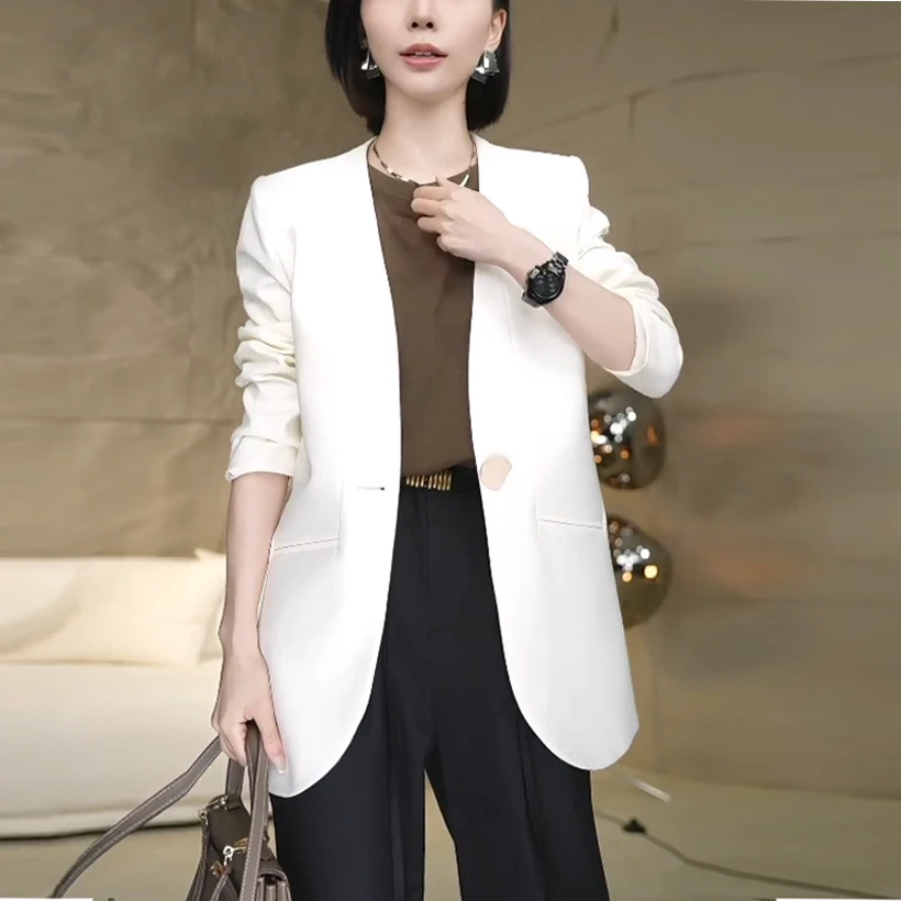 御姐范高端西装女2024春季新款黑色洋气显瘦气质轻奢时尚西装外套