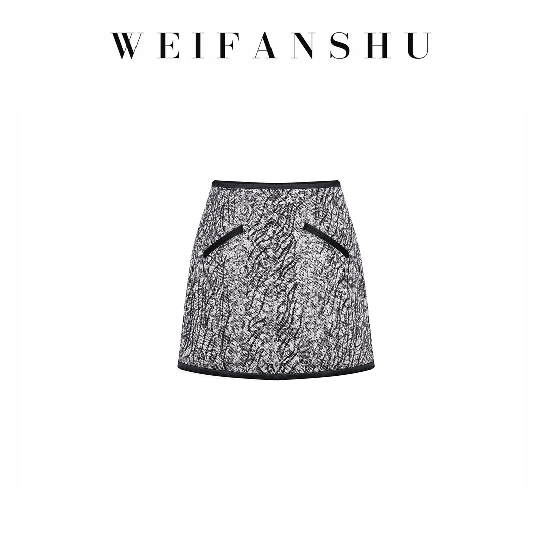 WEIFANSHU/魏凡舒【自由古巴】秋冬新款轻奢气质百搭半身裙红人上新