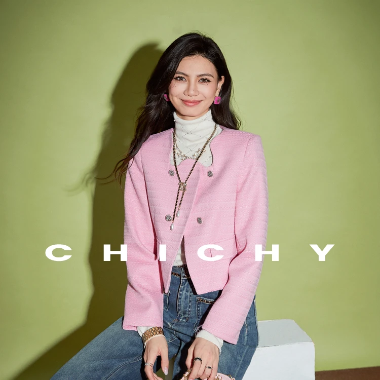 【诗语专属】CHICHY小香风气质短款时尚上衣女外套CV2B006233