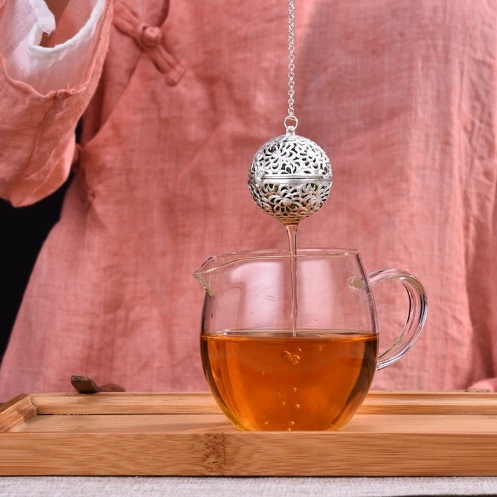 足银银制品 足银999银制品茶漏茶球办公室泡茶神器茶叶过滤器设计