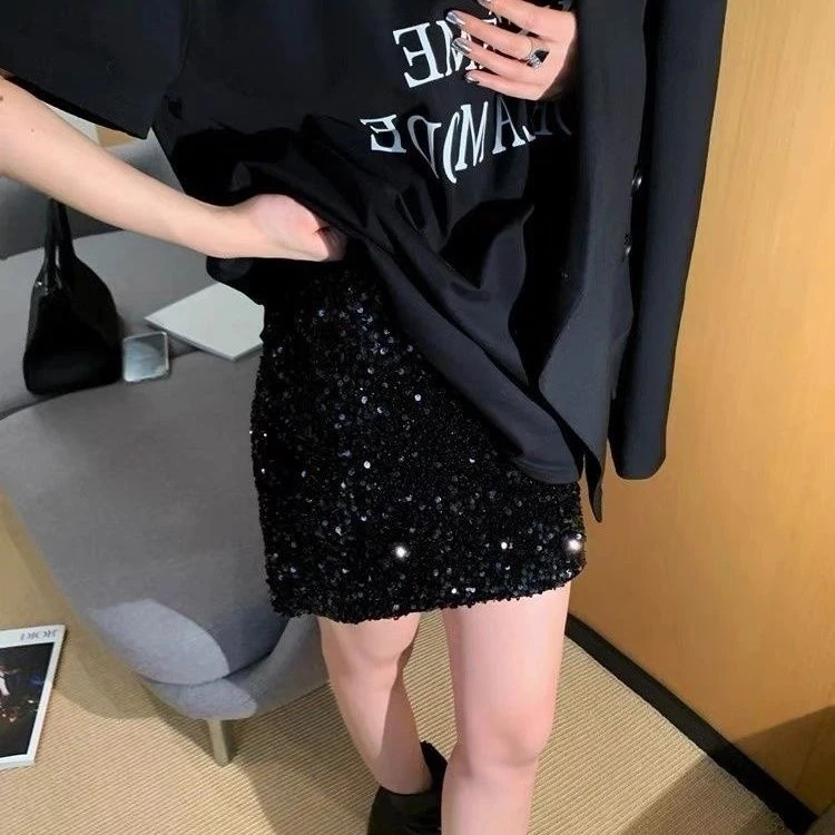 编号0901-0950【此链接仅限直播间下单】闪亮辣妹亮片半身裙