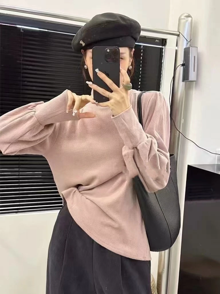 A.Li女装2024冬季新款保暖加厚泡泡袖上衣1229