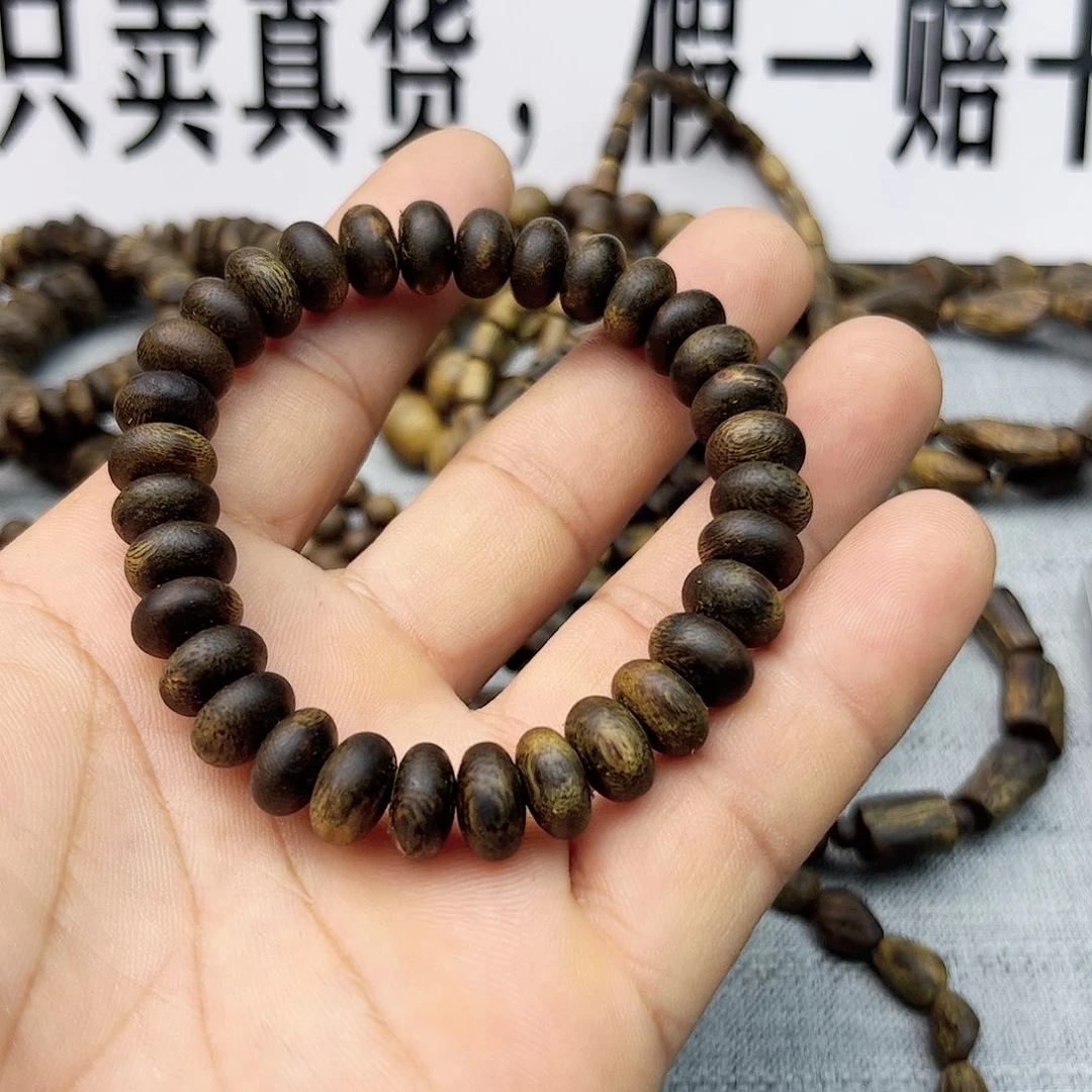 沉香手串勇***走乌身老白棋沉水