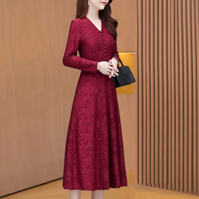 【可蓓儿】喜婆婆婚宴装年轻旗袍连衣裙2025新款女春季长袖妈妈妈装