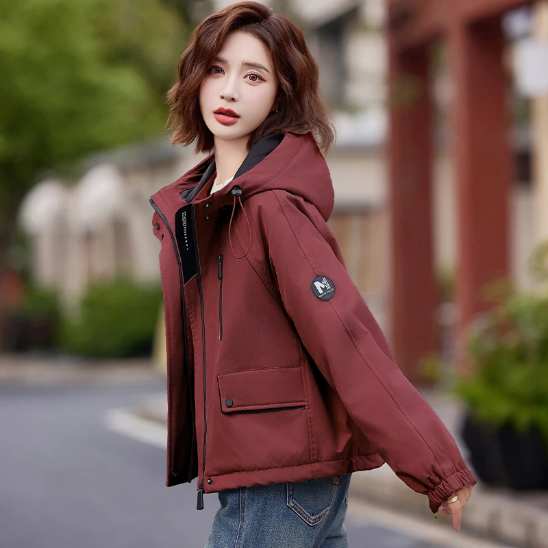 2025年新款女装短款派克服外套女士2025新款爆款秋冬加绒加厚小个