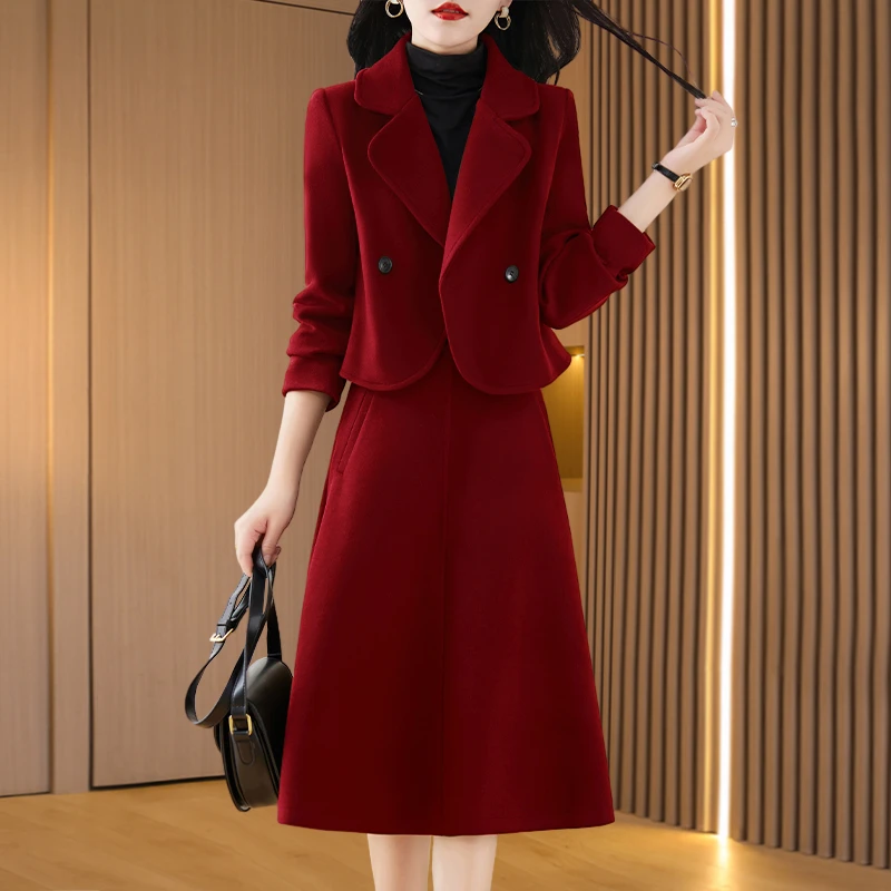 【可蓓儿】红色新年喜婆婆婚宴套装连衣裙2025新款秋时尚结婚妈妈装